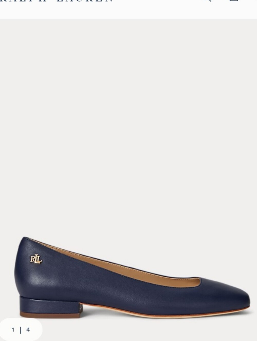 Ralph Lauren Emellie Nappa Leather Blue Ballet Flat